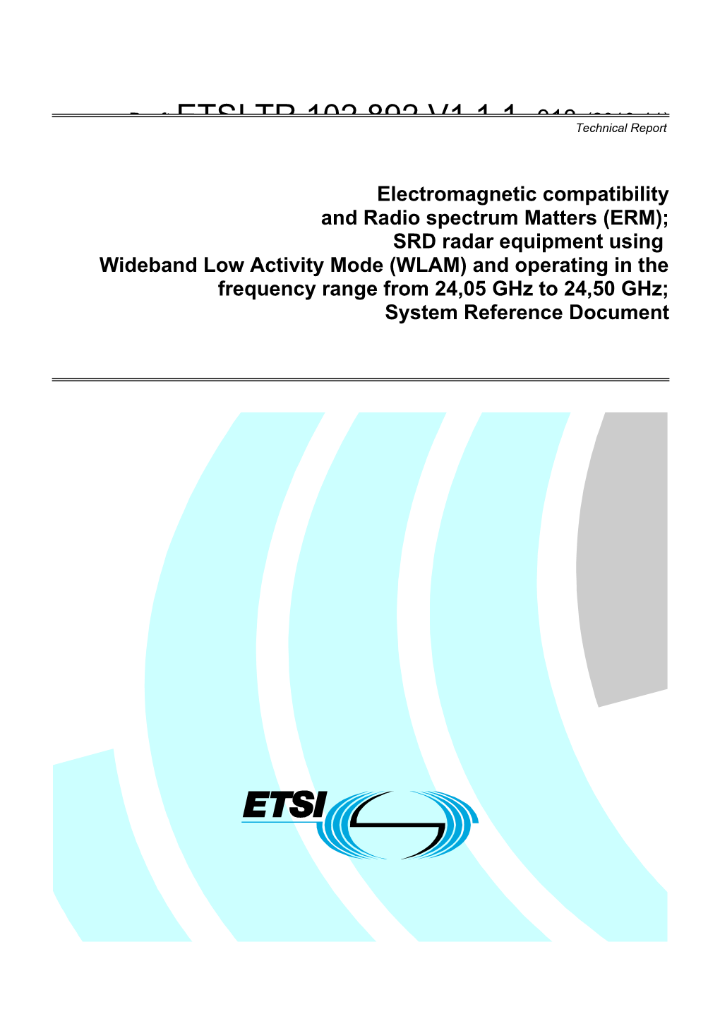 Draft ETSI - WLAM Srdoc (2009-11)