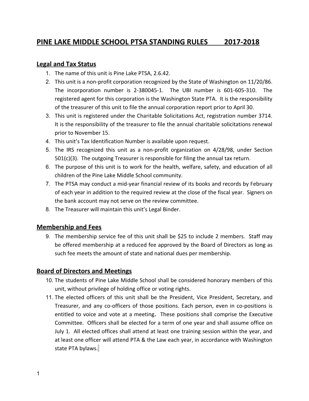 2013-2014 PTSA Standing Rules FIXED