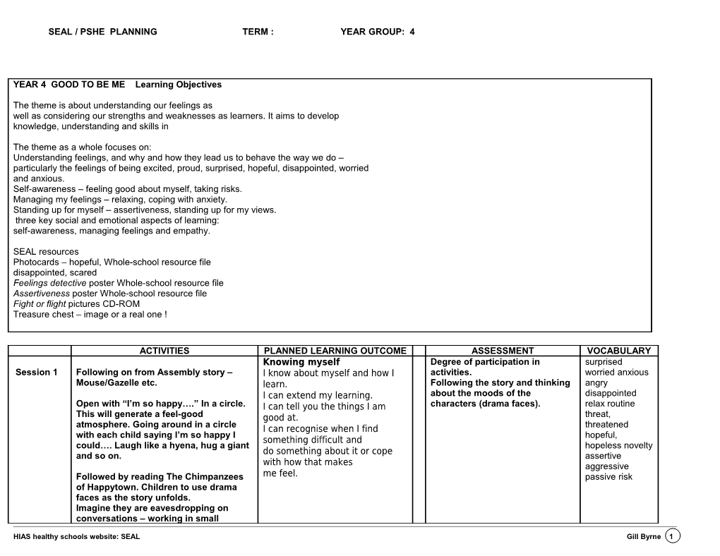 Park Primary School Literacy Planning