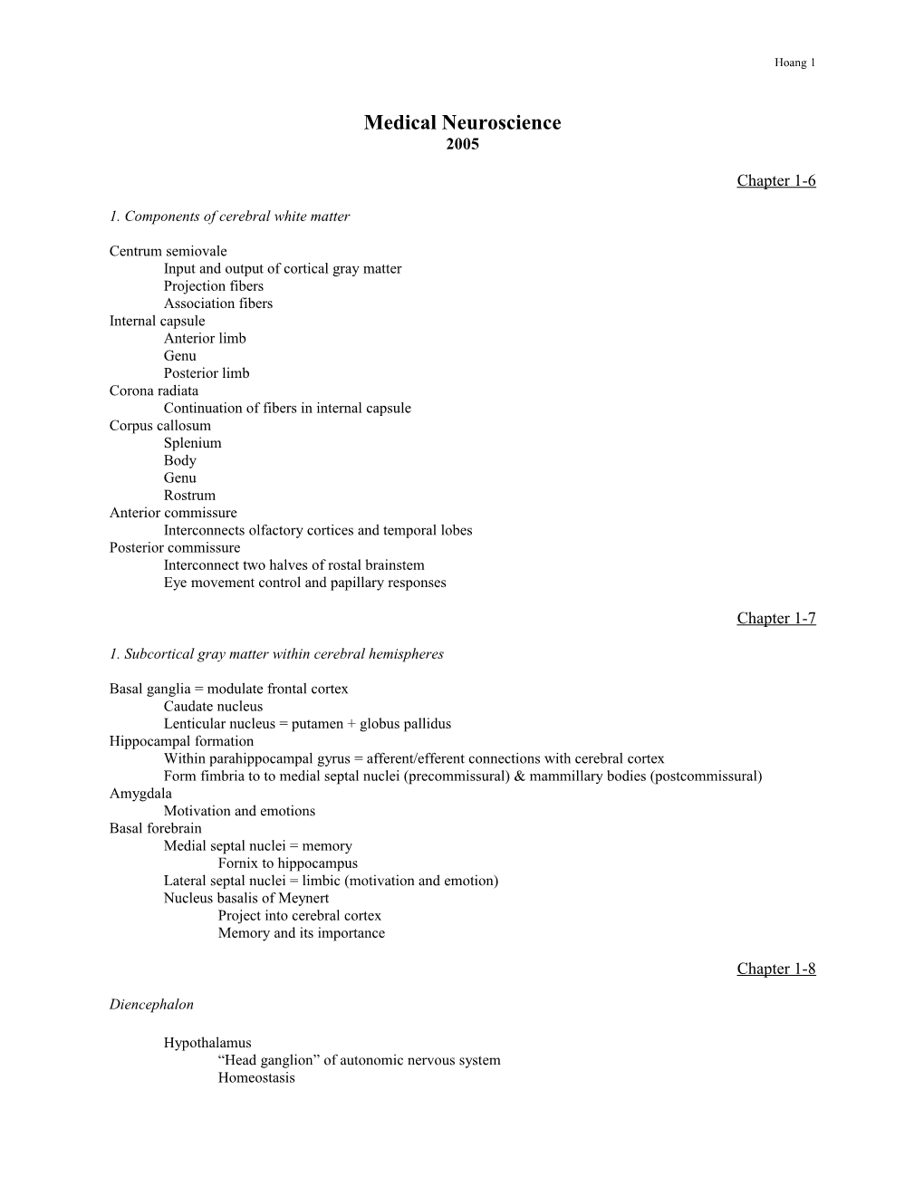 Medical Neuroscience