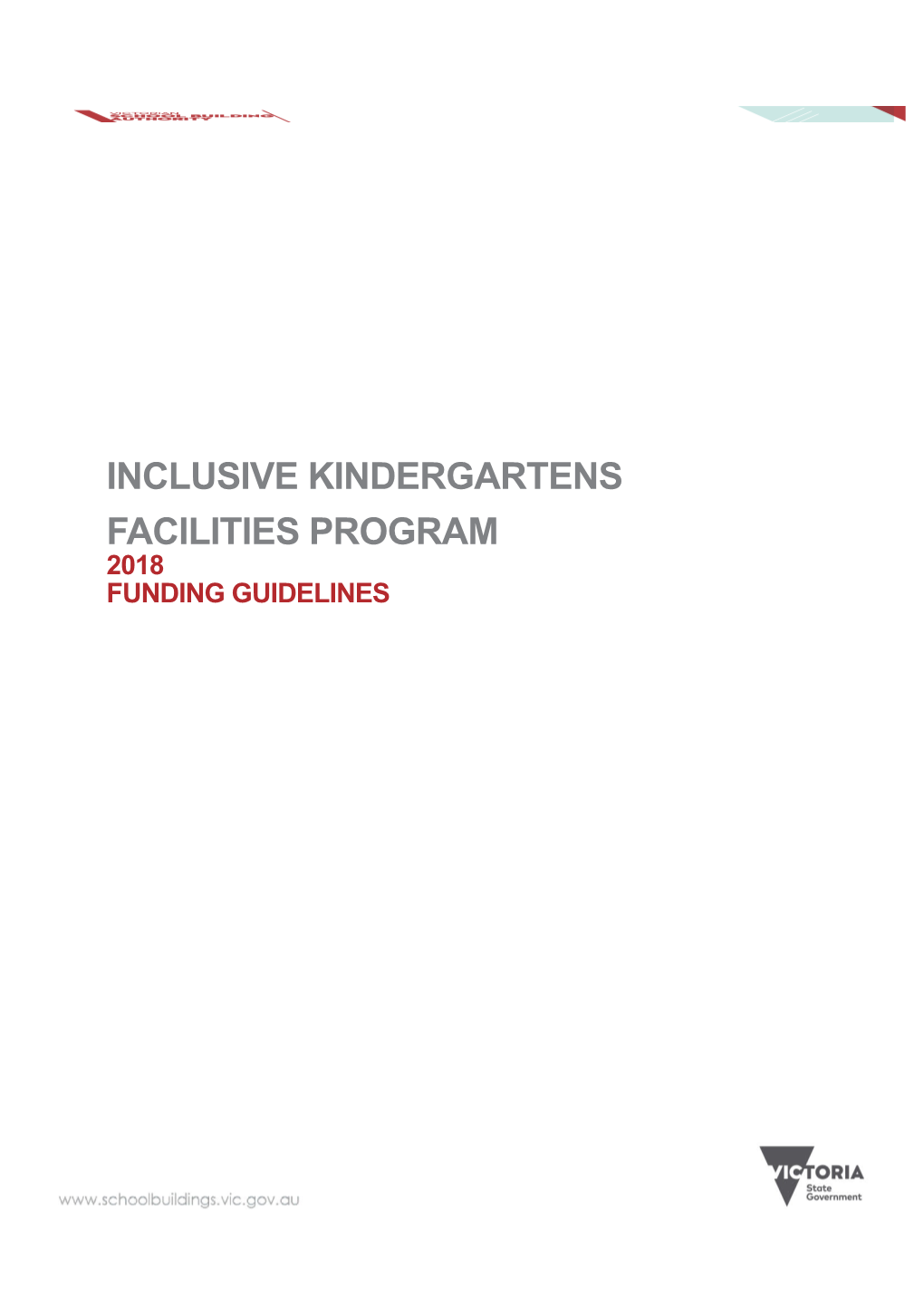 Inclusive Kindergartens Facilities Program Guidelines