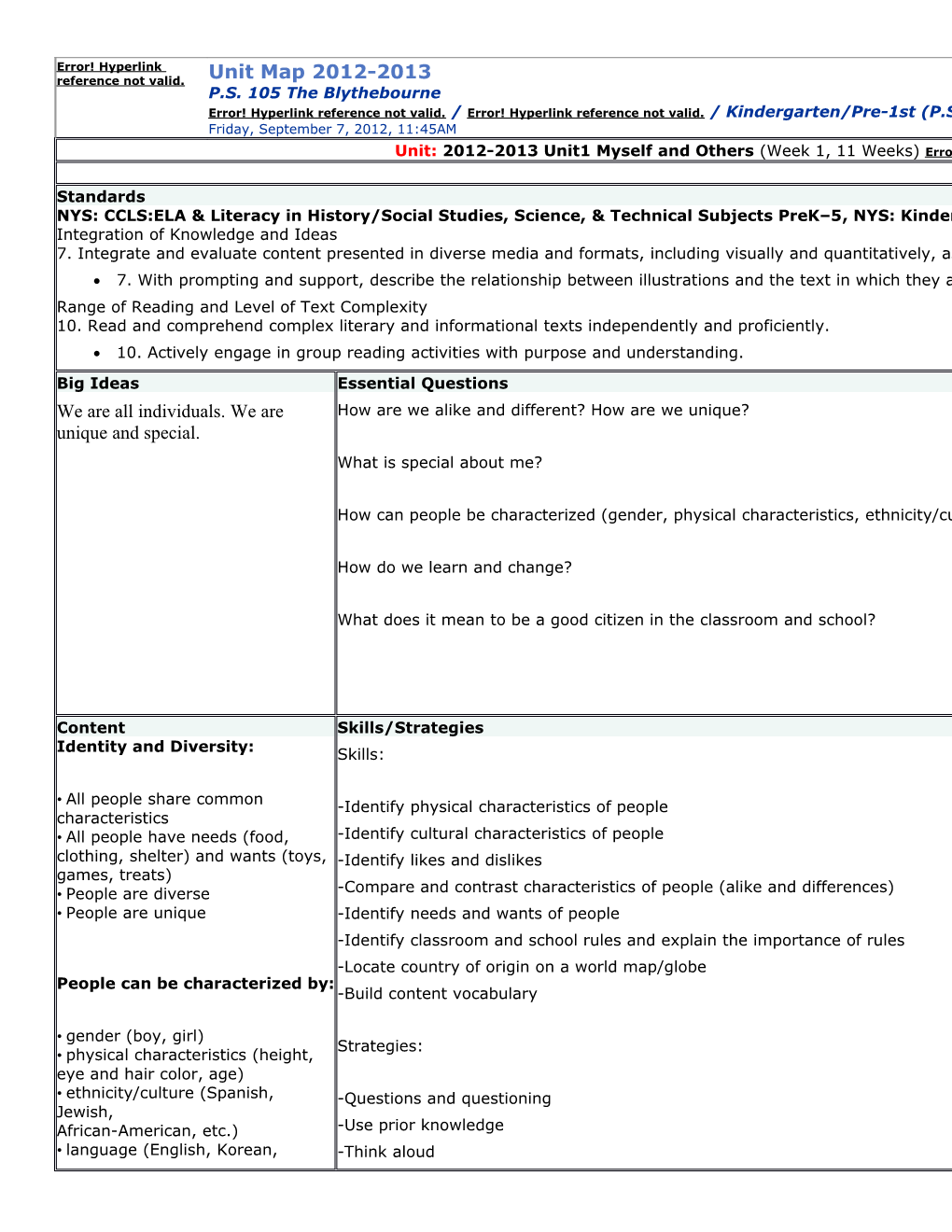 Atlas Curriculum Management Unit Map 2012-2013 P.S. 105 the Blythebourne Collaboration