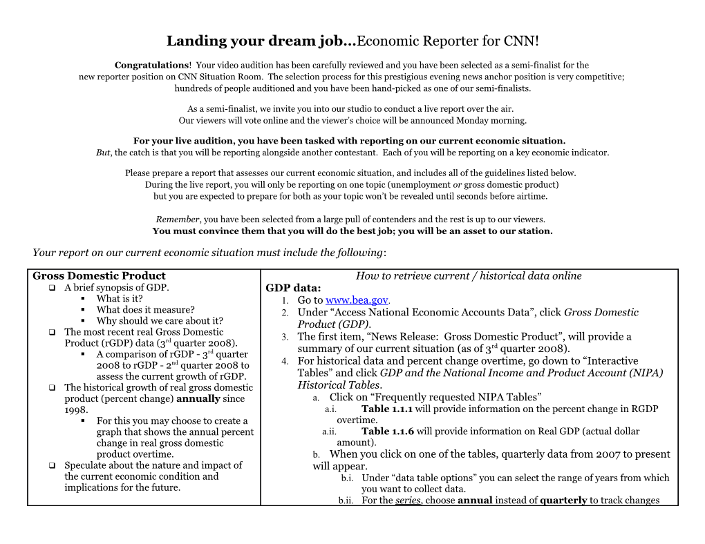 Landing Your Dream Job Economic Reporter for CNN!