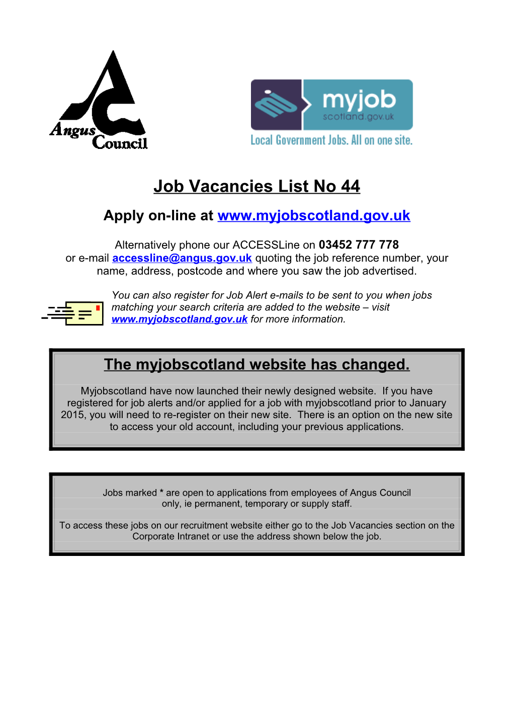 Job Vacancies List No 44