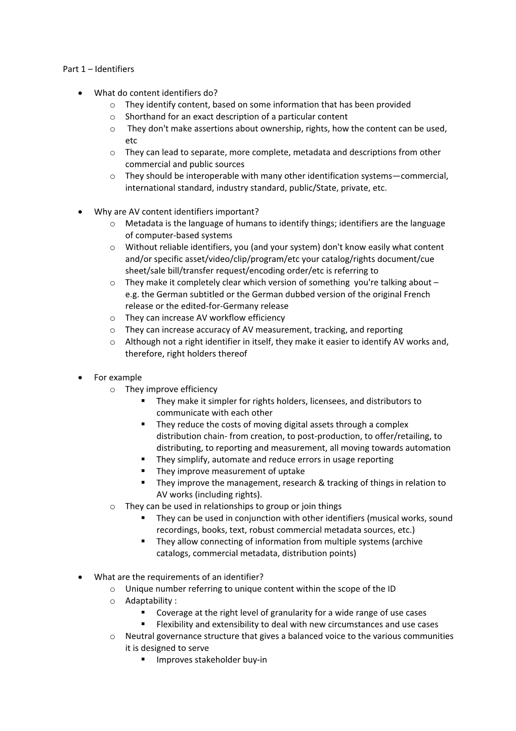 Part 1 Identifiers