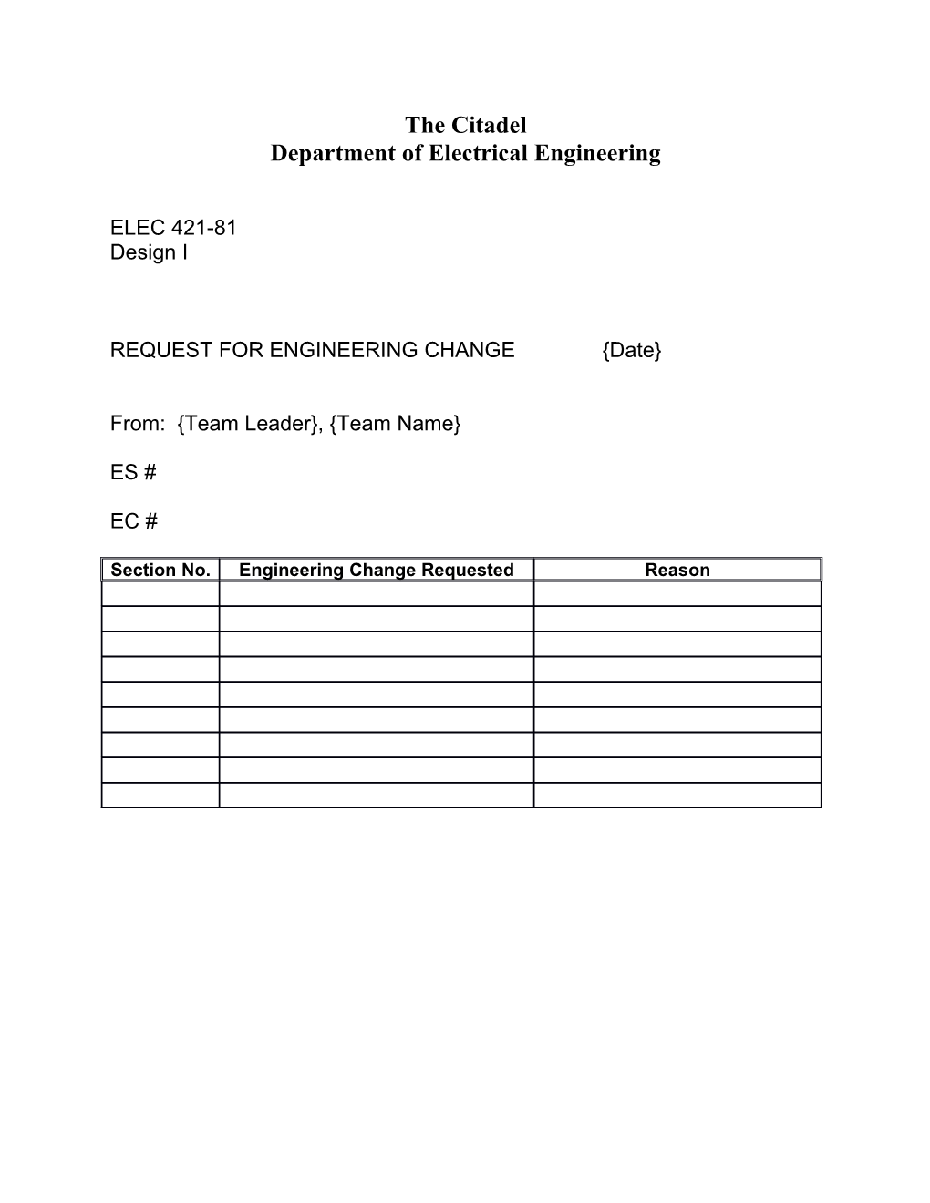 Department of Electrical Engineering
