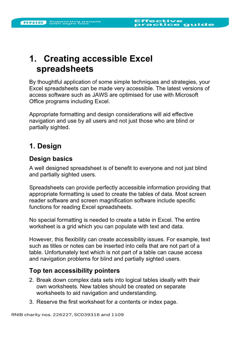 Creating Accessible Excel Spreadsheets