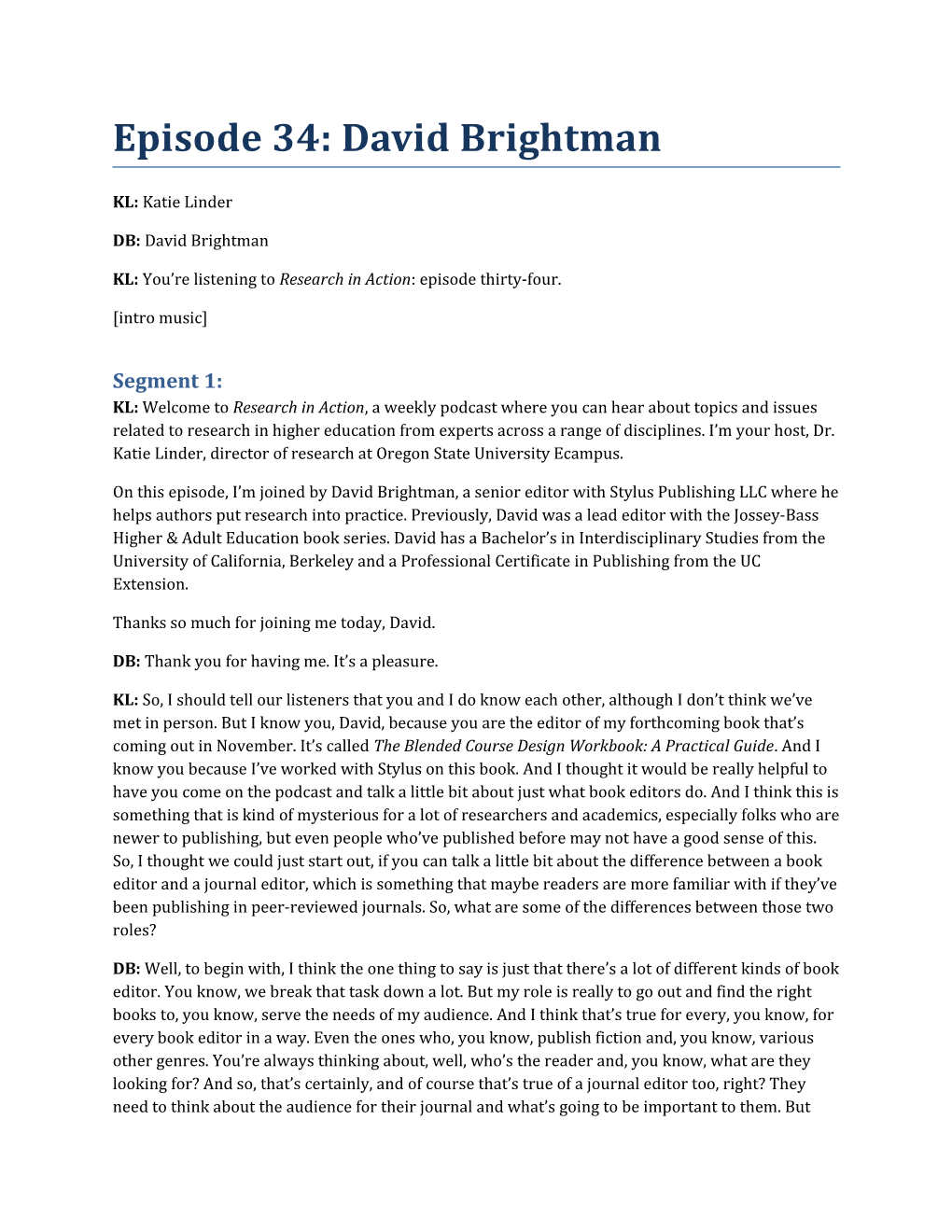 Episode 34: David Brightman