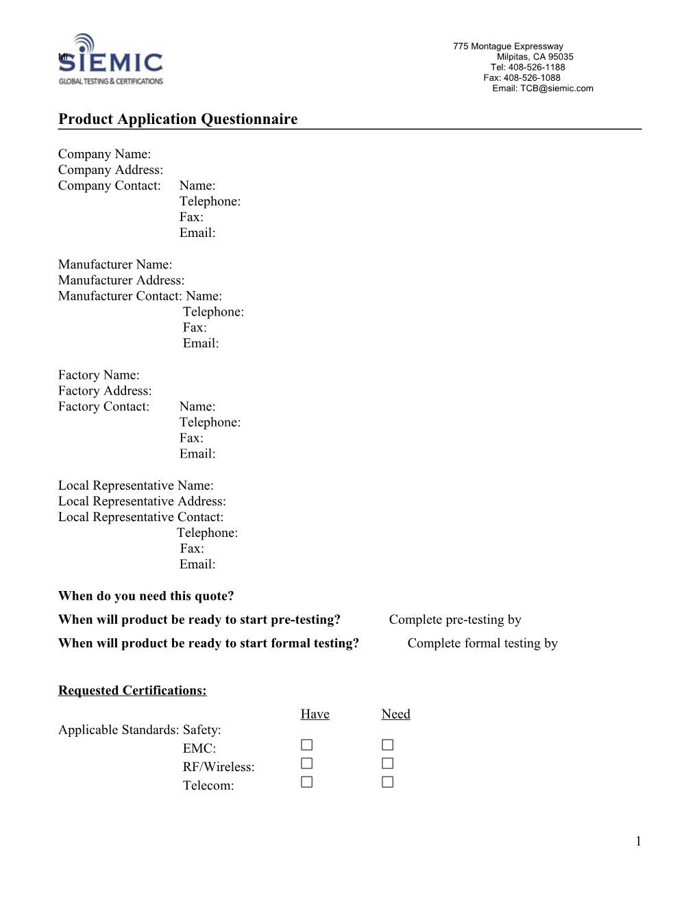 Documents for Argentina S-Mark Approval