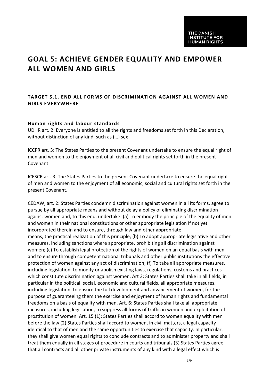 Goal 5: Achieve Gender Equality and Empower All Women and Girls