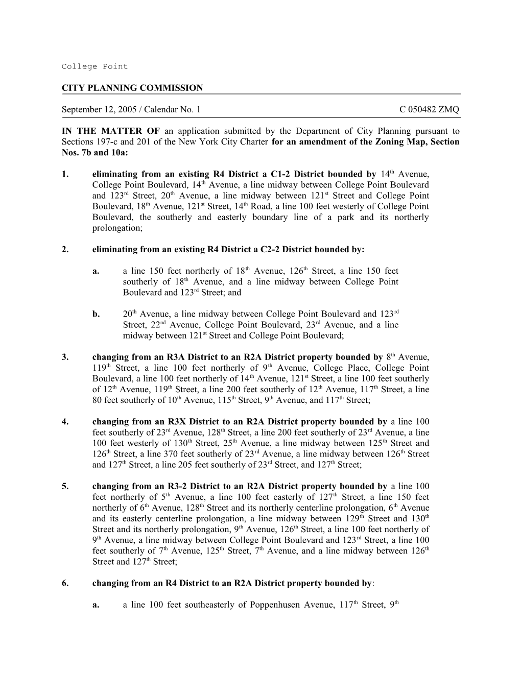 City Planning Commission Draft # 1 08/22/05