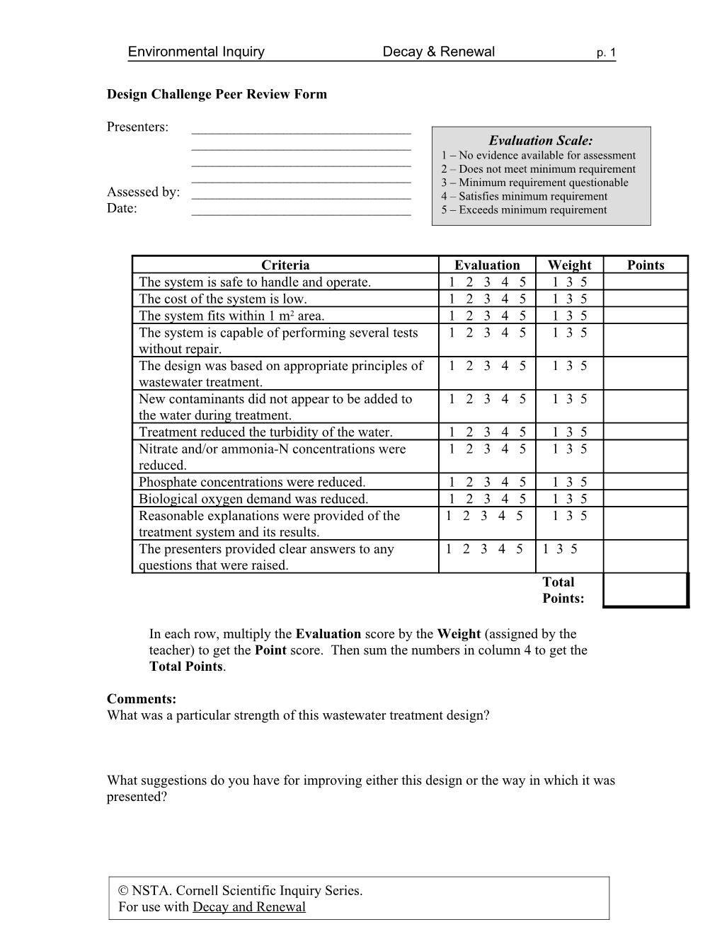 Design Challenge Peer Review Form