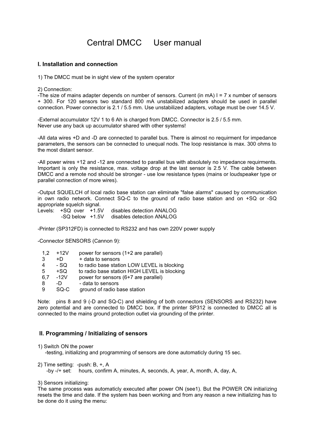 Central DMCC User Manual