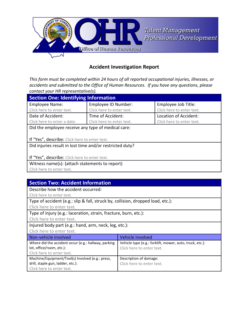 Accident Investigation Report