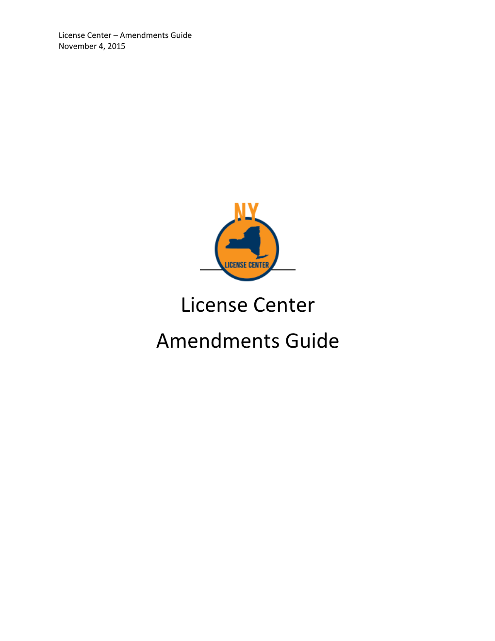 License Center Amendments Guide