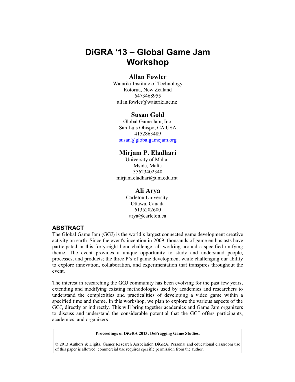 Digra Conference Publication Format s2