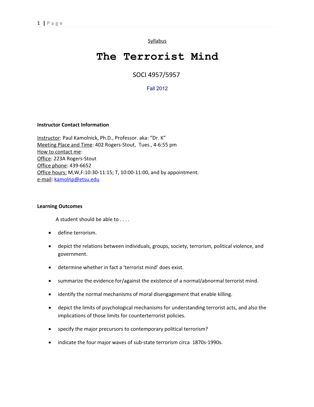 The Terrorist Mind