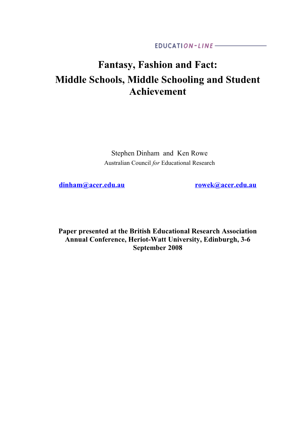 Teaching and Learning Middle Schooling: a Review of the Literature