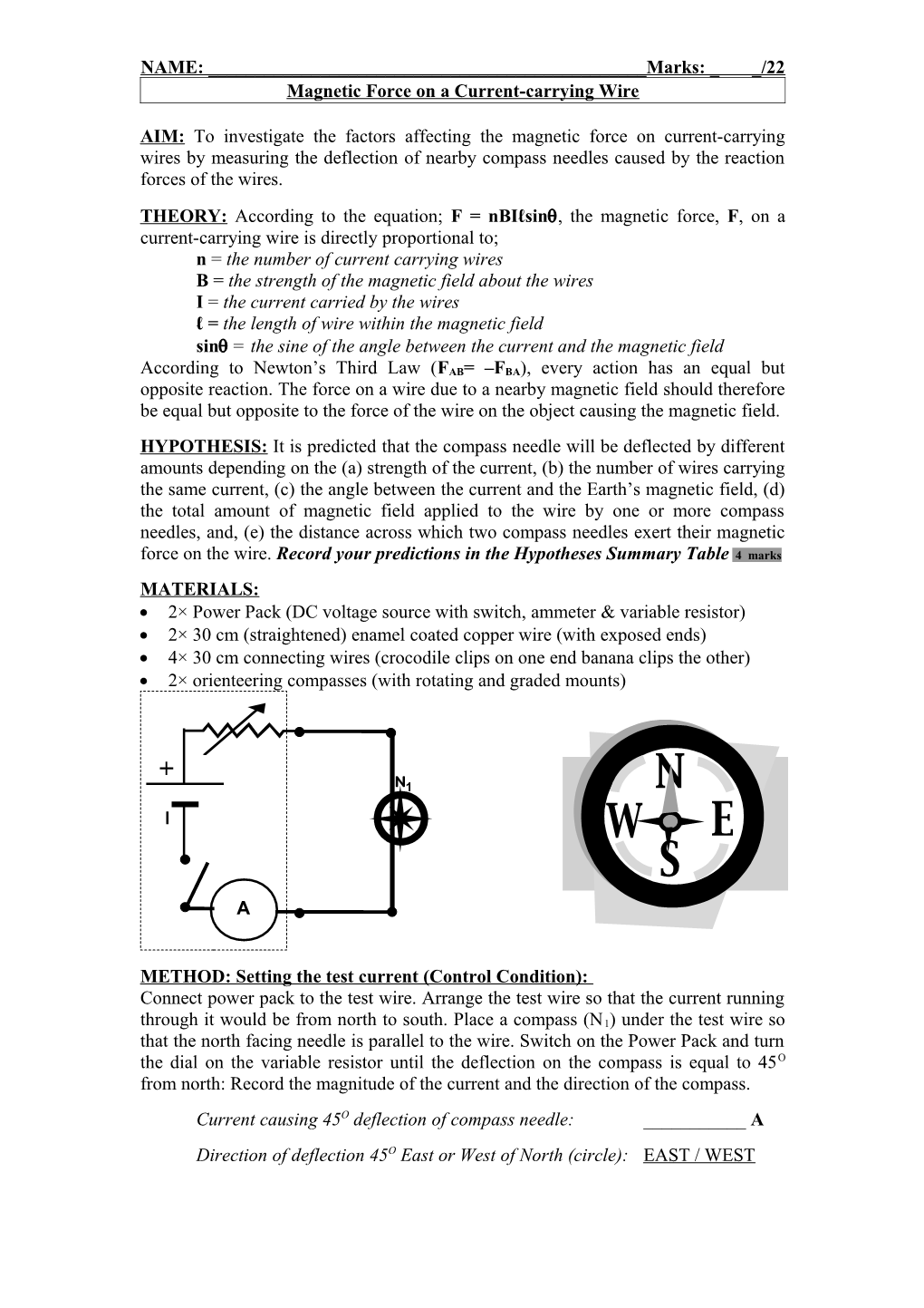 Magnetic Force on a Current-Carrying Wire