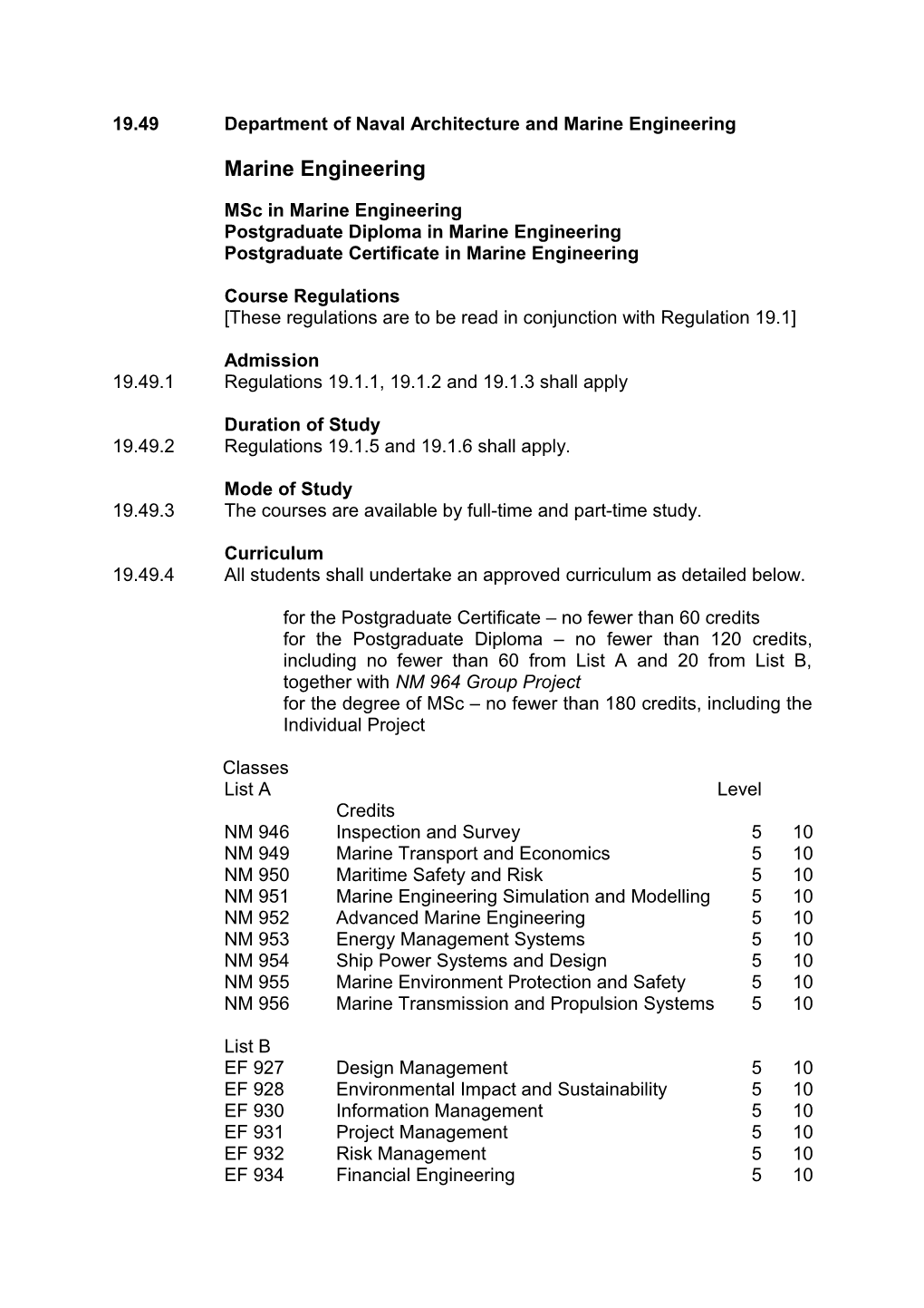 19.49Department of Naval Architecture and Marine Engineering