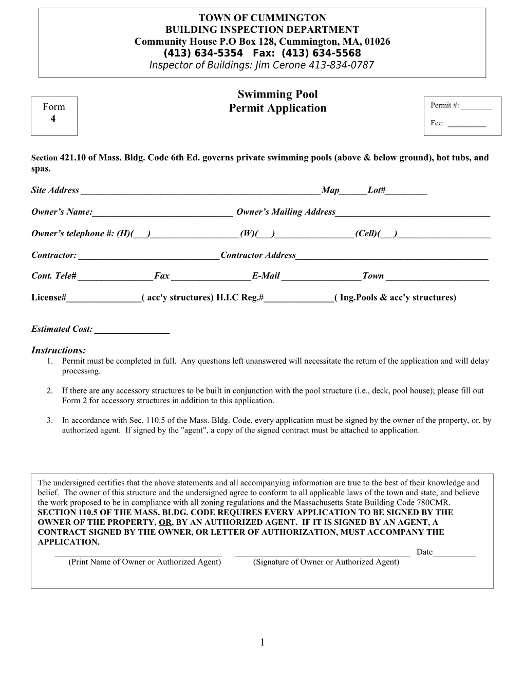 Fccip Building Permit Application