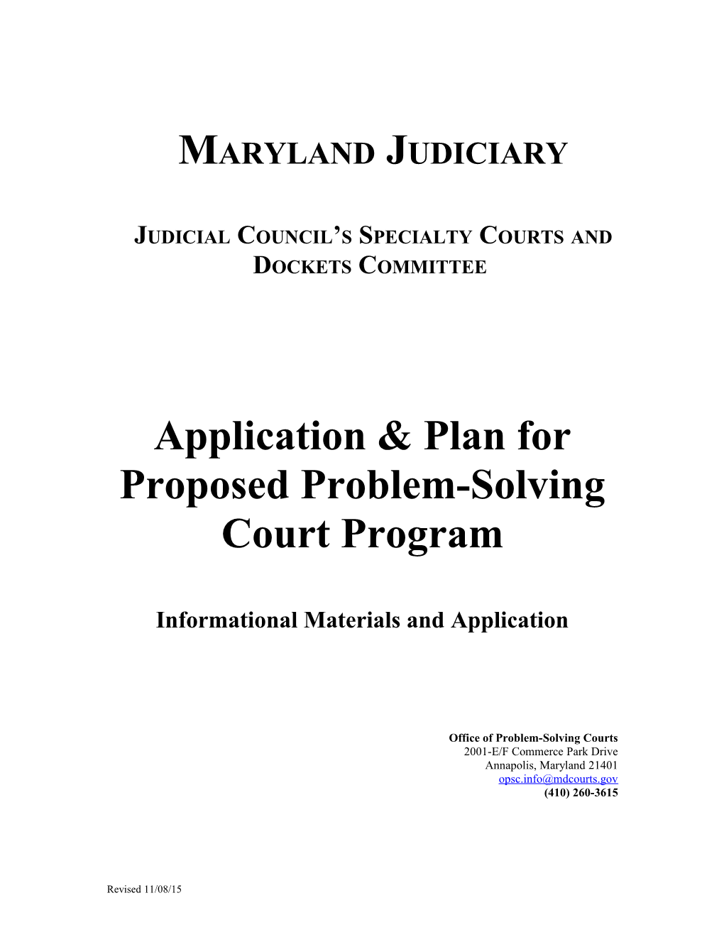 Maryland Mental Health Treatment Courts