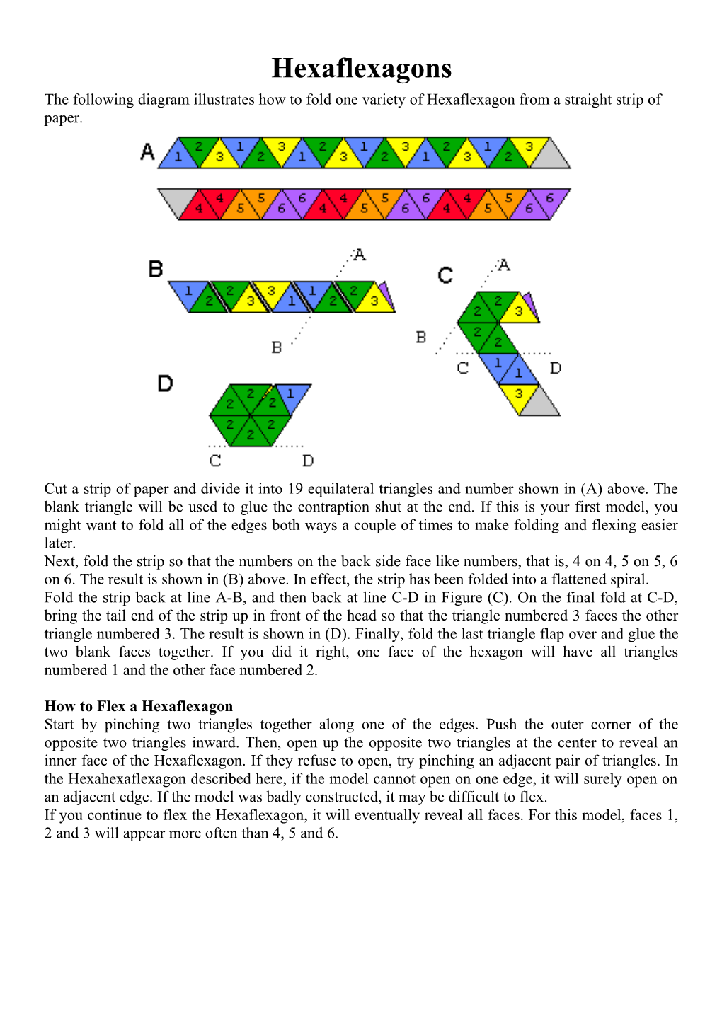 The Following Diagram Illustrates How to Fold One Variety of Hexaflexagon from a Straight