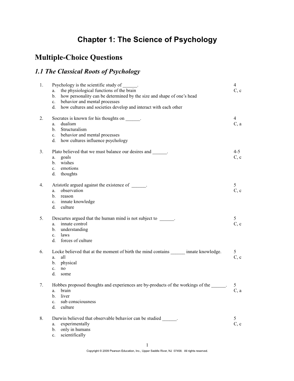 Chapter 1: the Science of Psychology s1