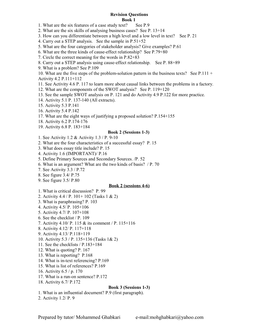 1. What Are the Six Features of a Case Study Text? See P.9