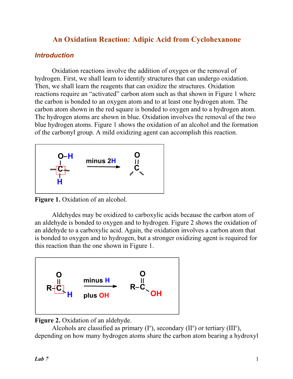 An Oxidation Reaction: Adipic Acid from Cyclohexanone