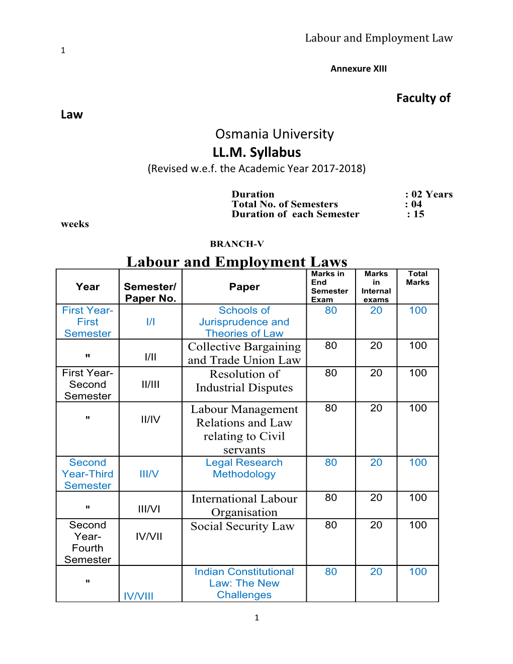 Labour and Employment Law