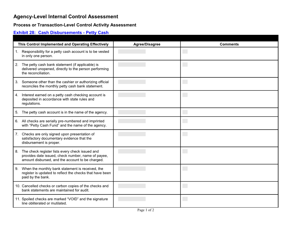 Exhibit 49: CAPP 20330 - Cash Disbursements - Petty Cash