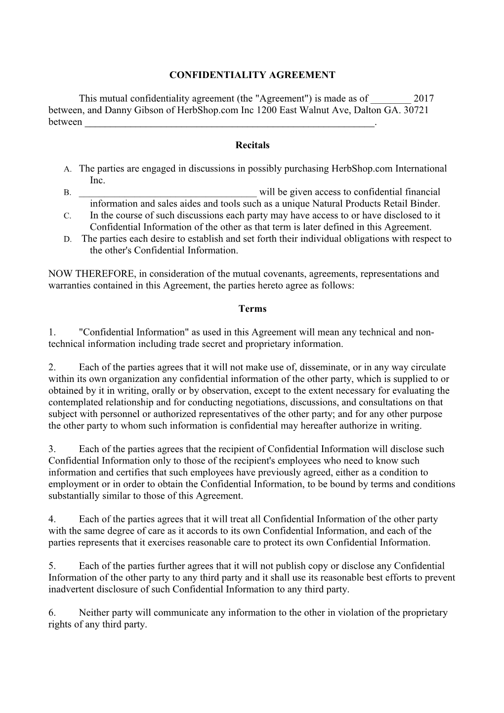 Confidentiality Agreement s5