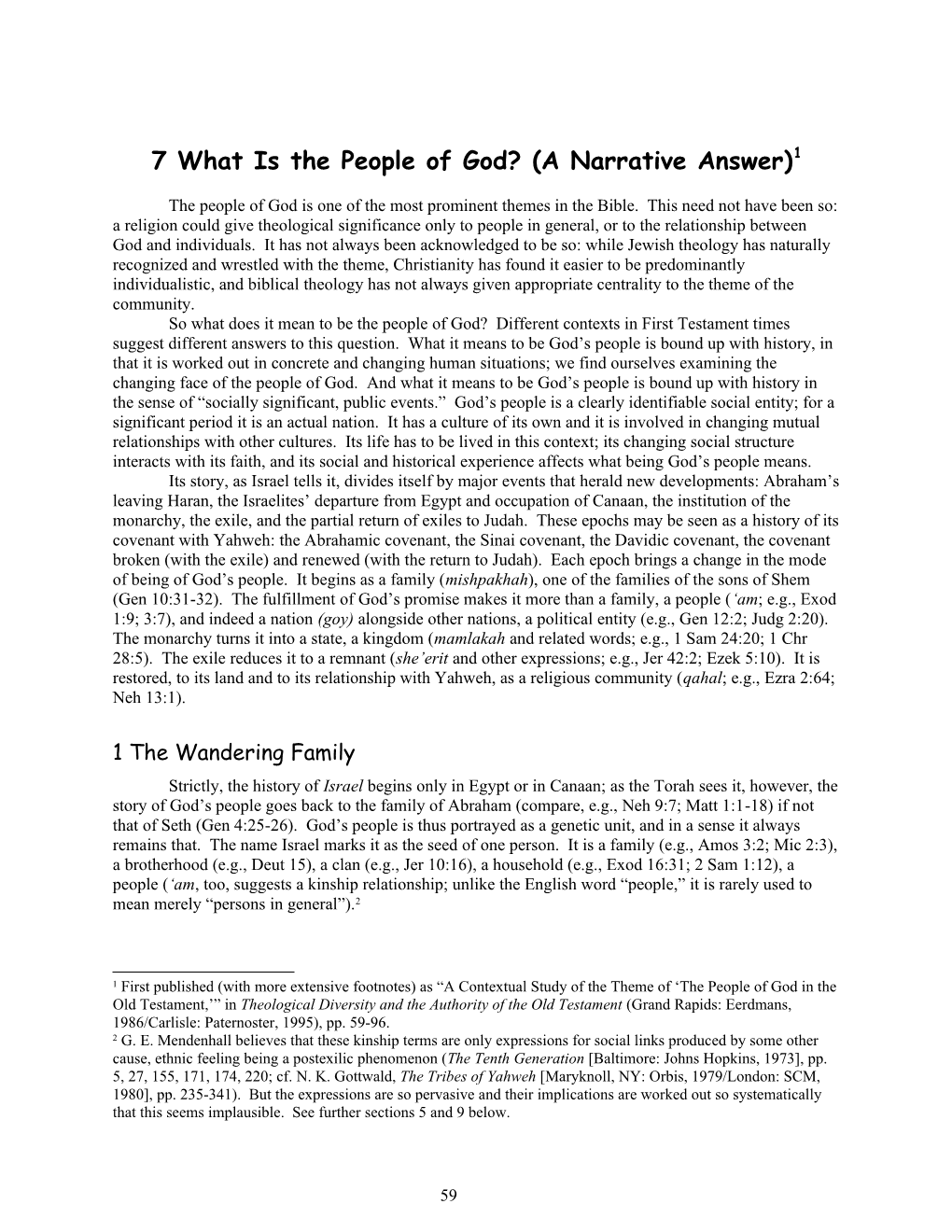 7 What Is the People of God? (A Narrative Answer) 1