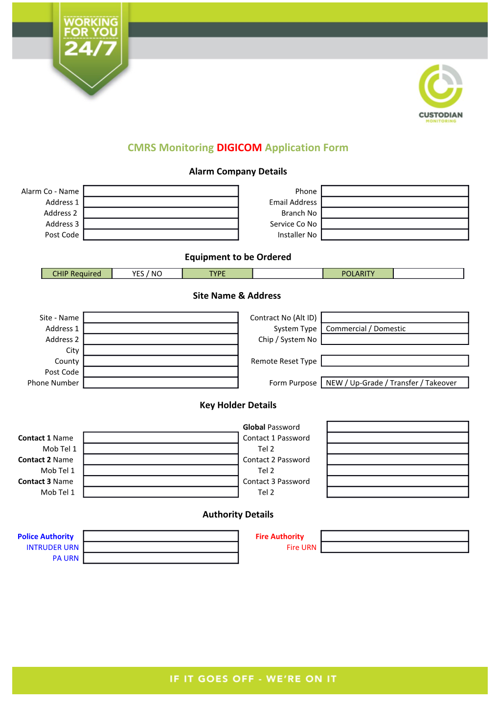 CMRS Monitoring Digicomapplication Form