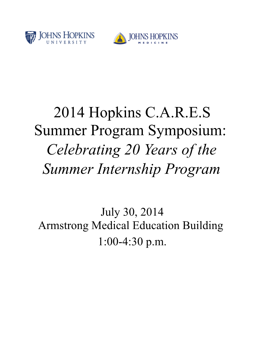 Summer Program Symposium: Celebrating 20 Years of the Summer Internship Program