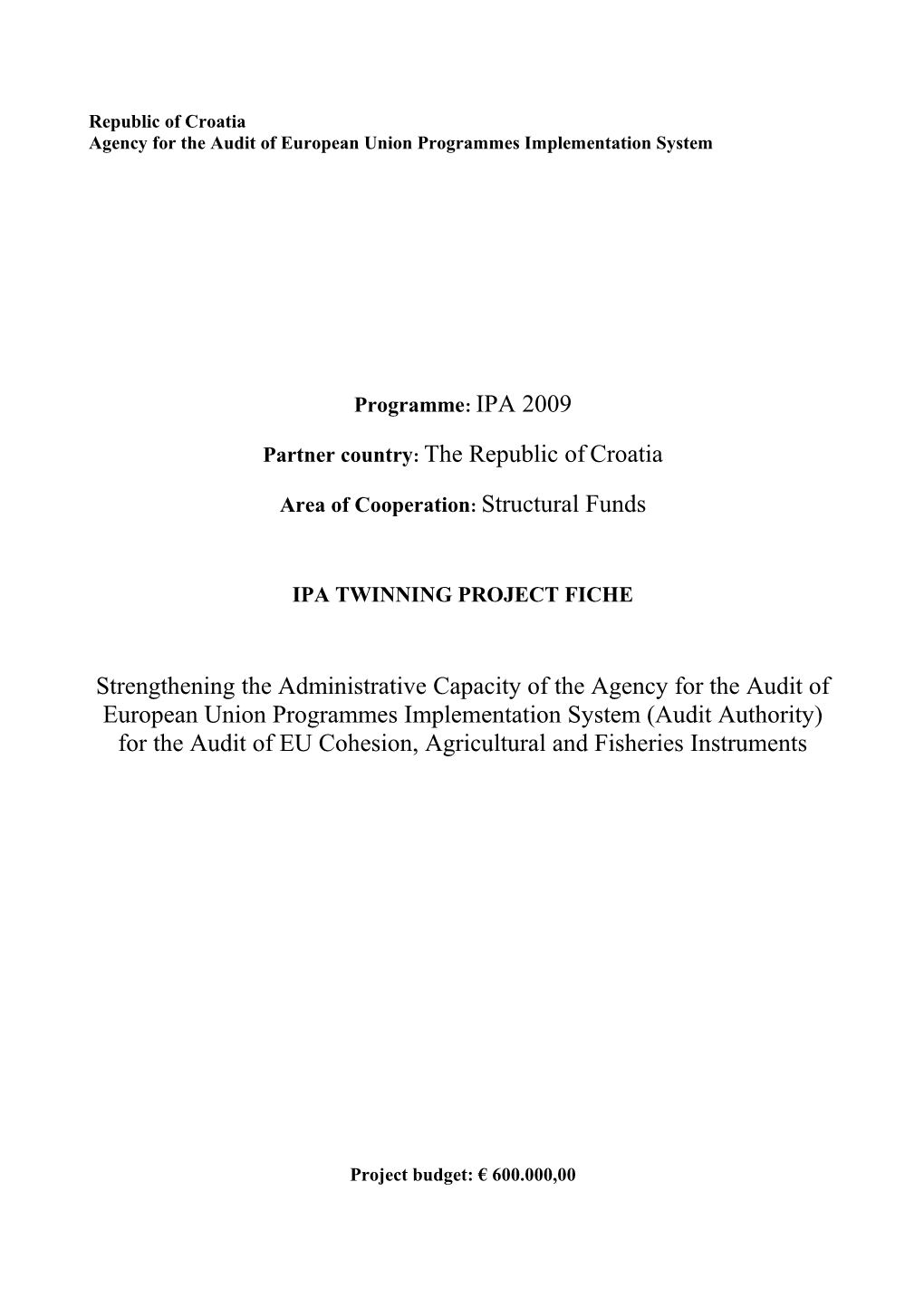 Agency for the Audit of European Union Programmes Implementation System