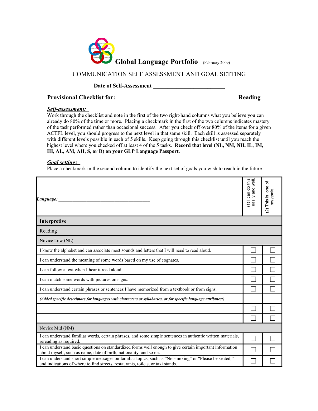 Current Language Ratings