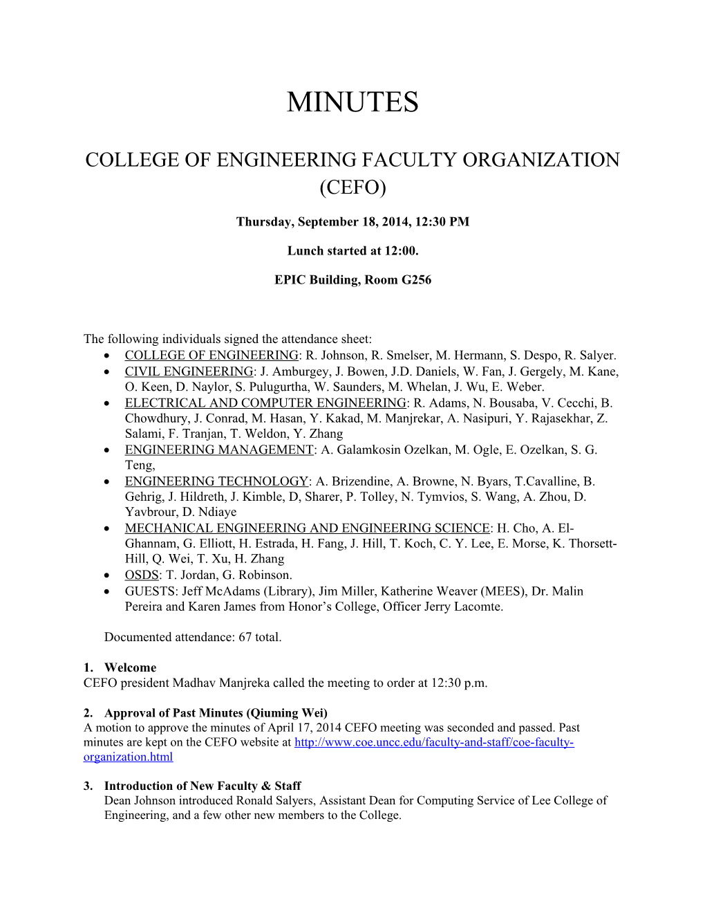 College of Engineering Faculty Organization (Cefo)