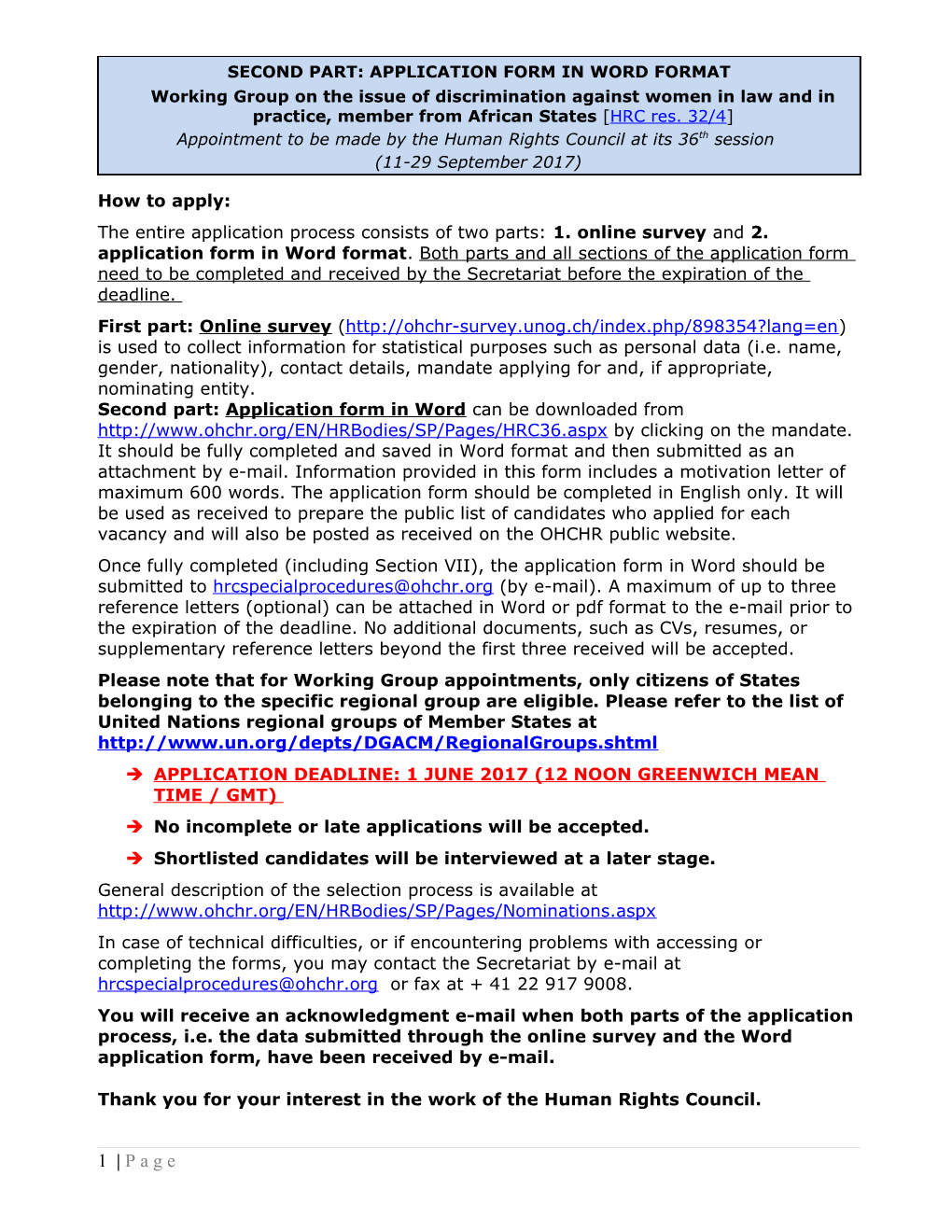 Human Rights Council Secretariat (Standardized Form) s11