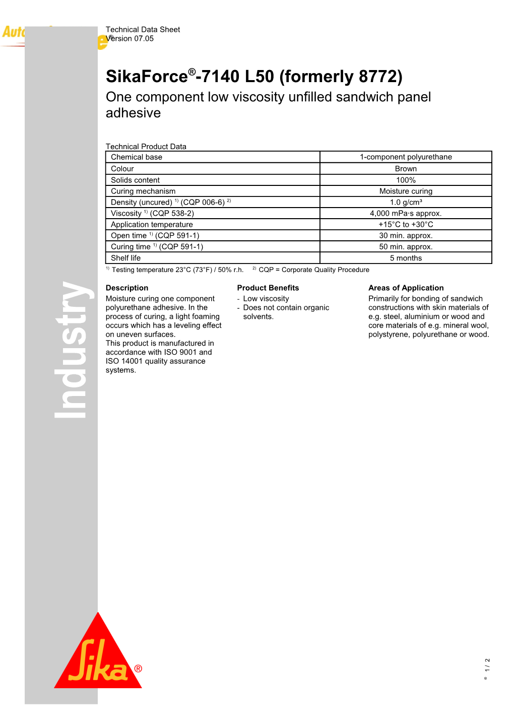 Teknisk Datablad / Technical Data Sheet