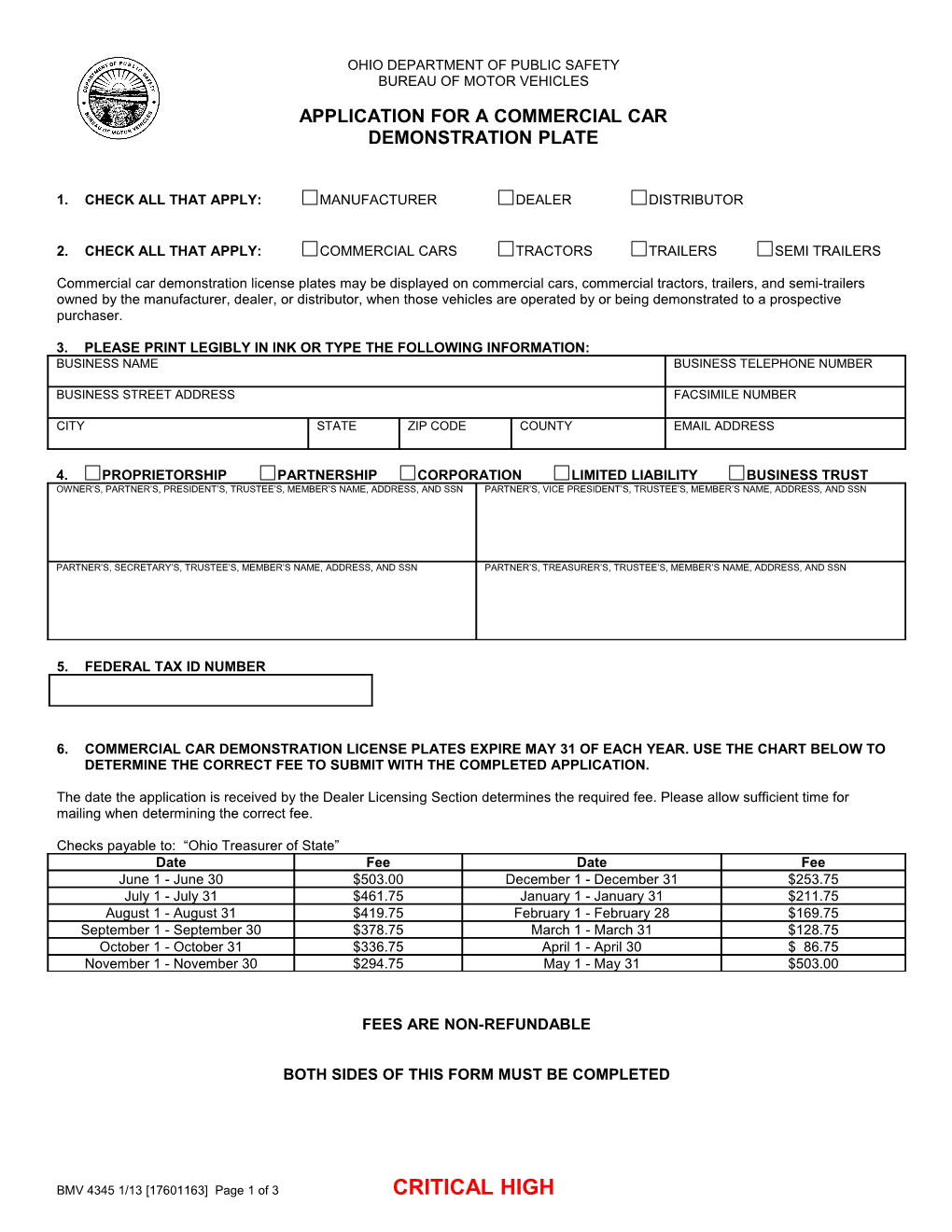 5. Federal Tax Id Number