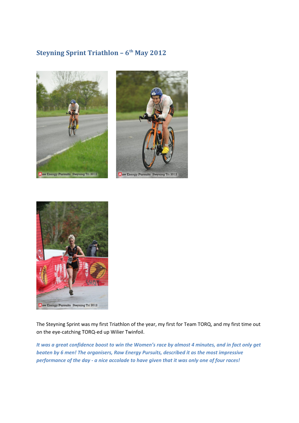 Steyning Sprint Triathlon 6Th May 2012