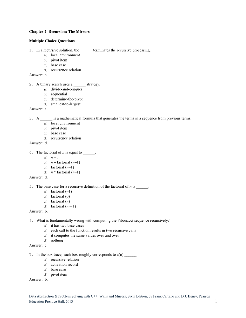 Chapter 2 Recursion: the Mirrors