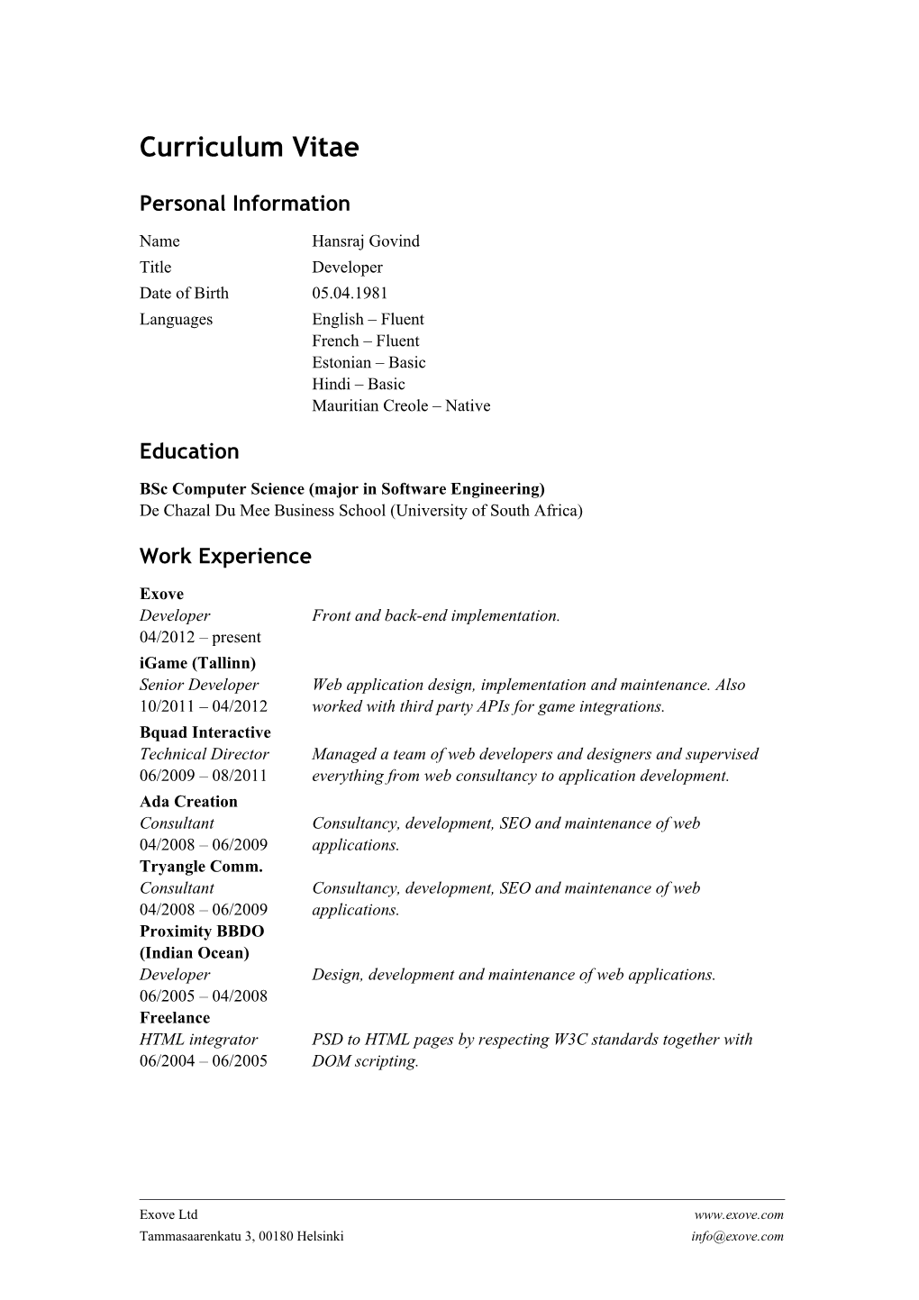 Curriculum Vitae s416