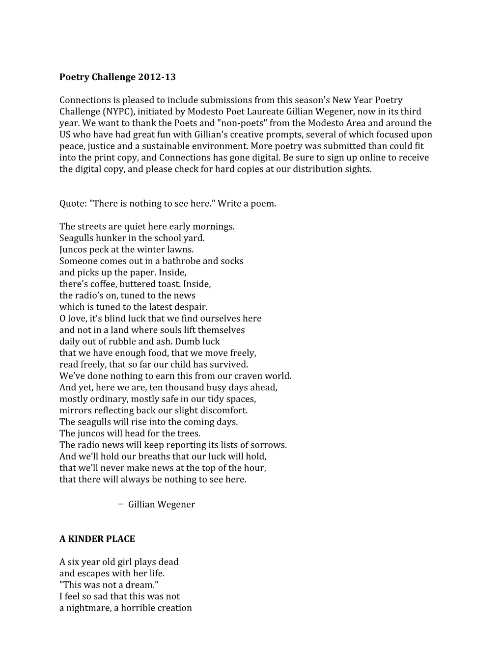 Poetry Challenge 2012-13
