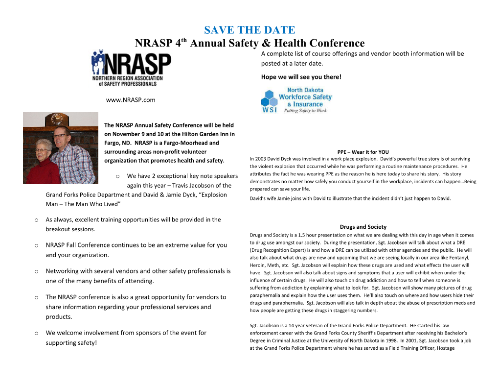 NRASP 4Thannual Safety & Health Conference