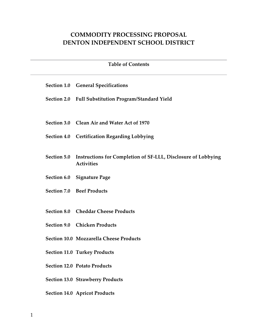 District Cover Sheet