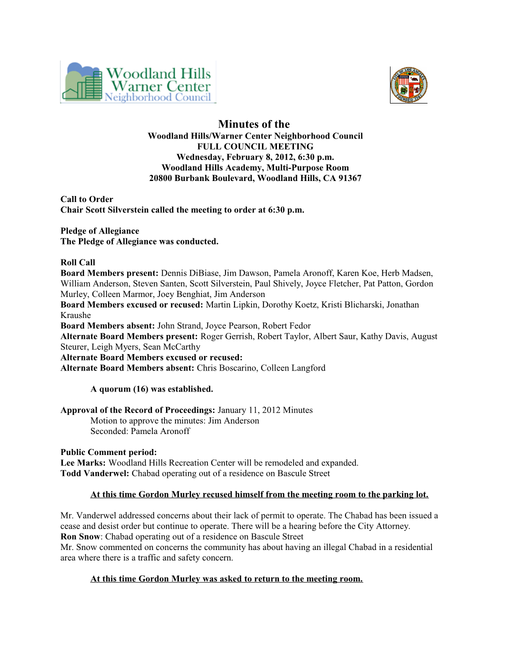 Woodland Hills/Warner Center Neighborhood Council