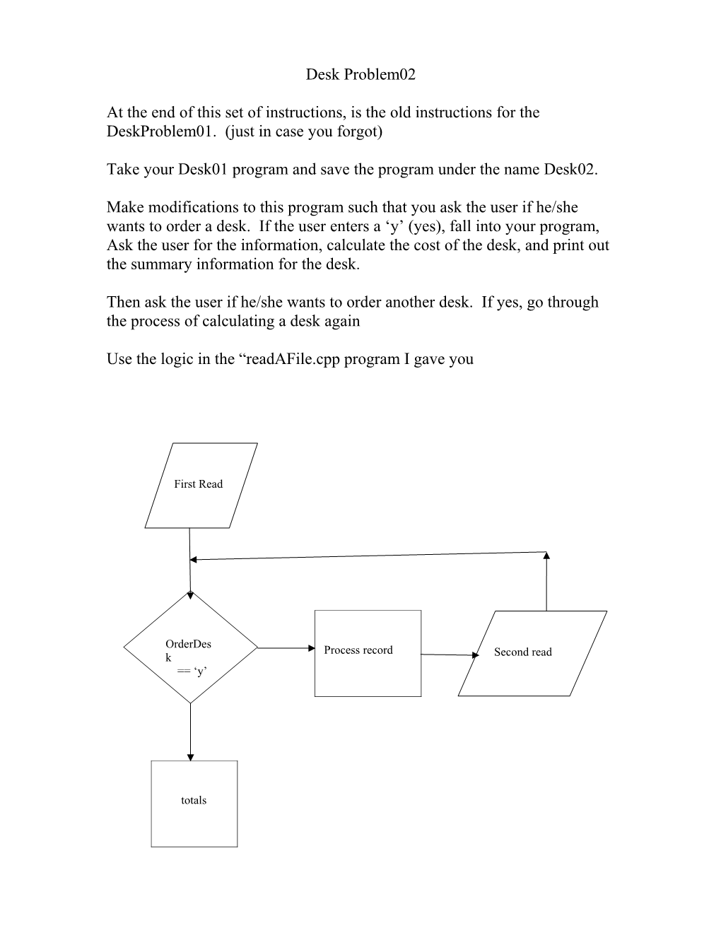 Take Your Desk01 Program and Save the Program Under the Name Desk02